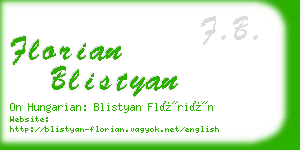 florian blistyan business card